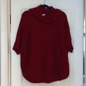 Women’s burgundy poncho